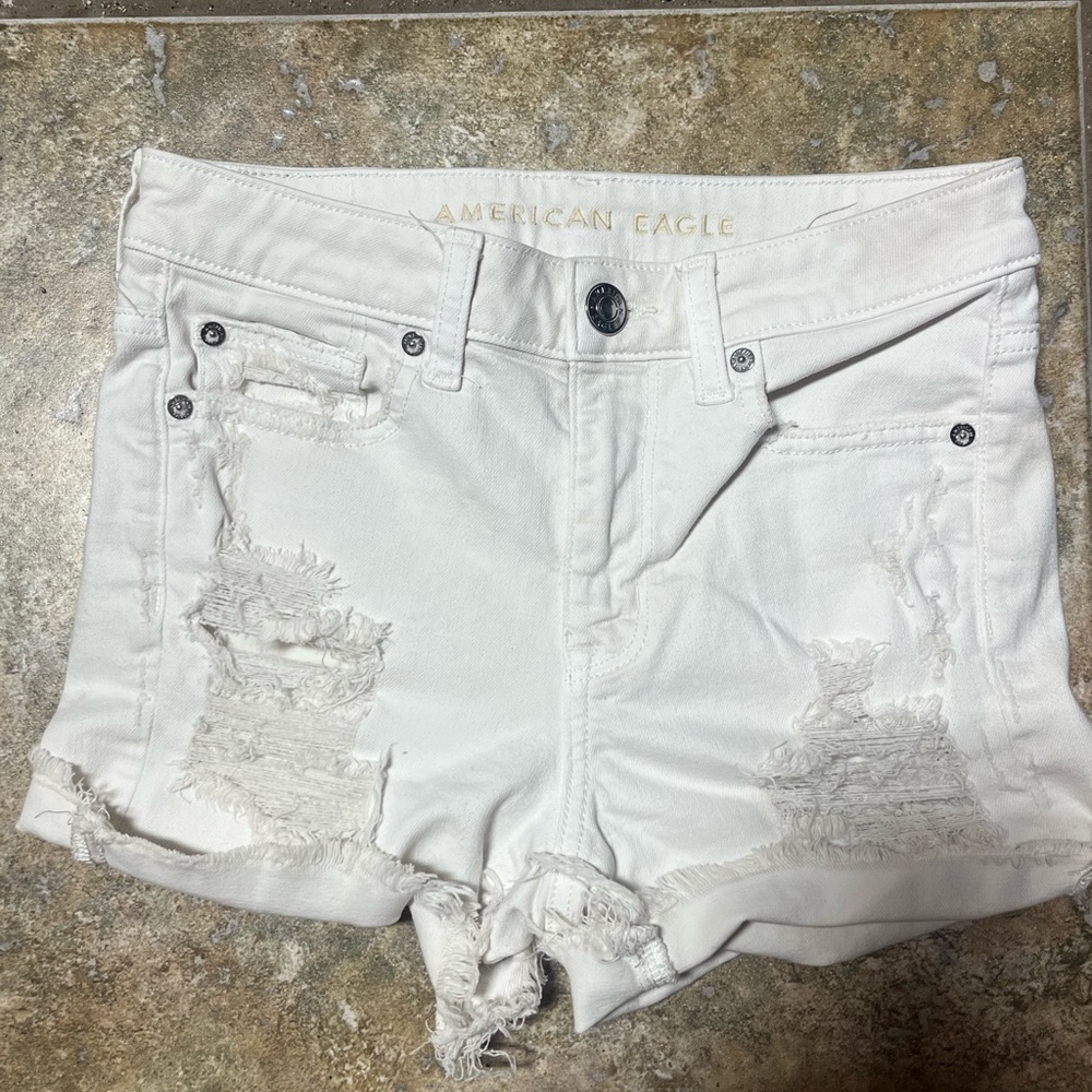 White Denim Super Stretch American Eagle Denim Shorts - size 4